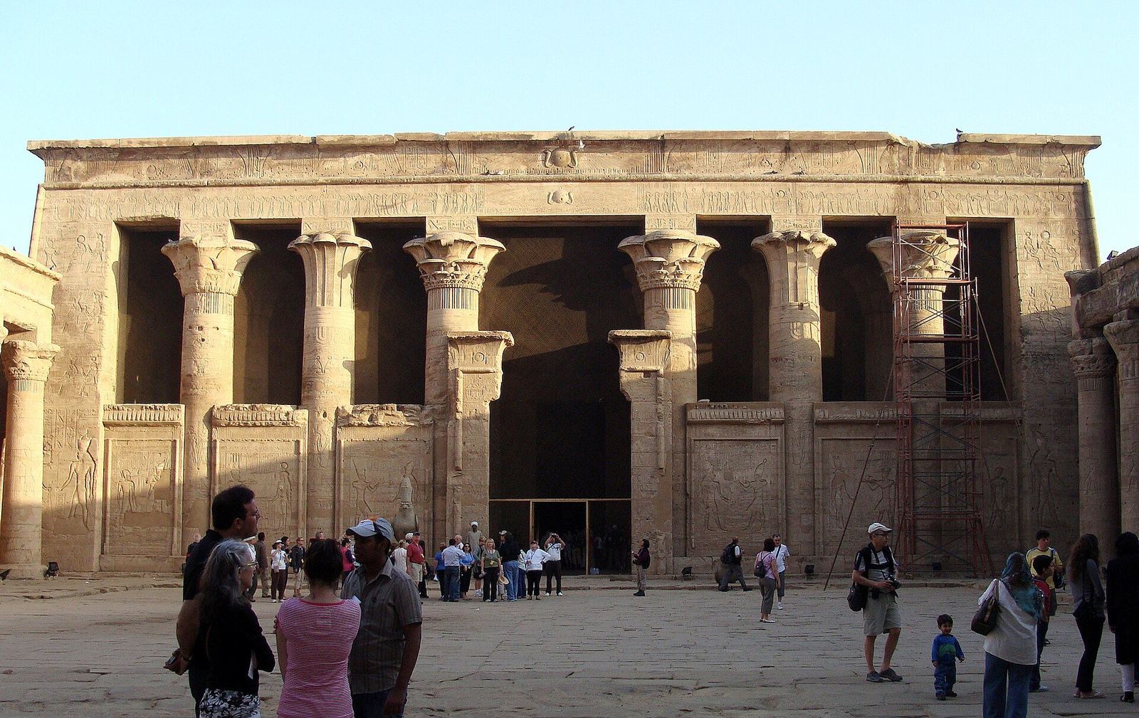 The courtyard of the Temple of Horus at Edfu