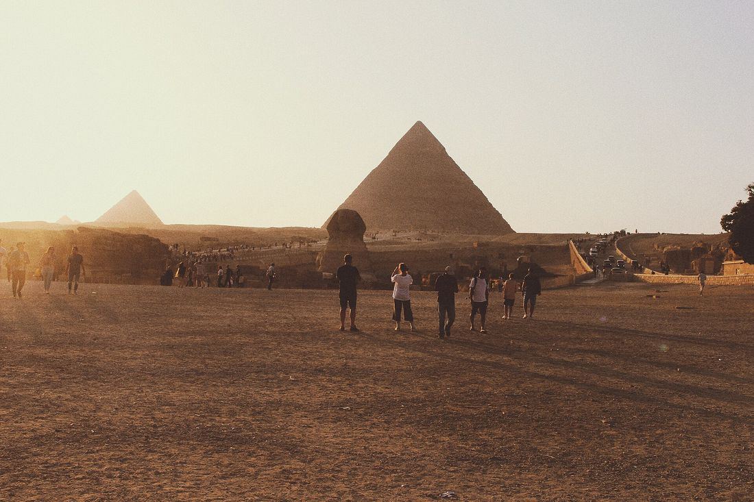 The Pyramid of Khafre with the Great Sphinx in front